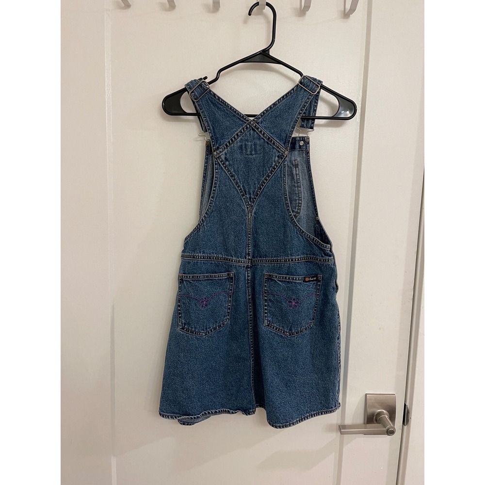 Vntage Route 66 Womens Denim Jumowr Overall Mini Dress Corset 90s - Picture 6 of 9
